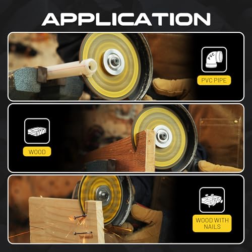 TOLESA 4 1/2 Inch Cut Off Wheels, Carbide Cutting Disc, Angle Grinder Cutting Wheel for Wood, Wood with Nails, Laminate, Plastic, Plaster, 3 Pack - Image 3