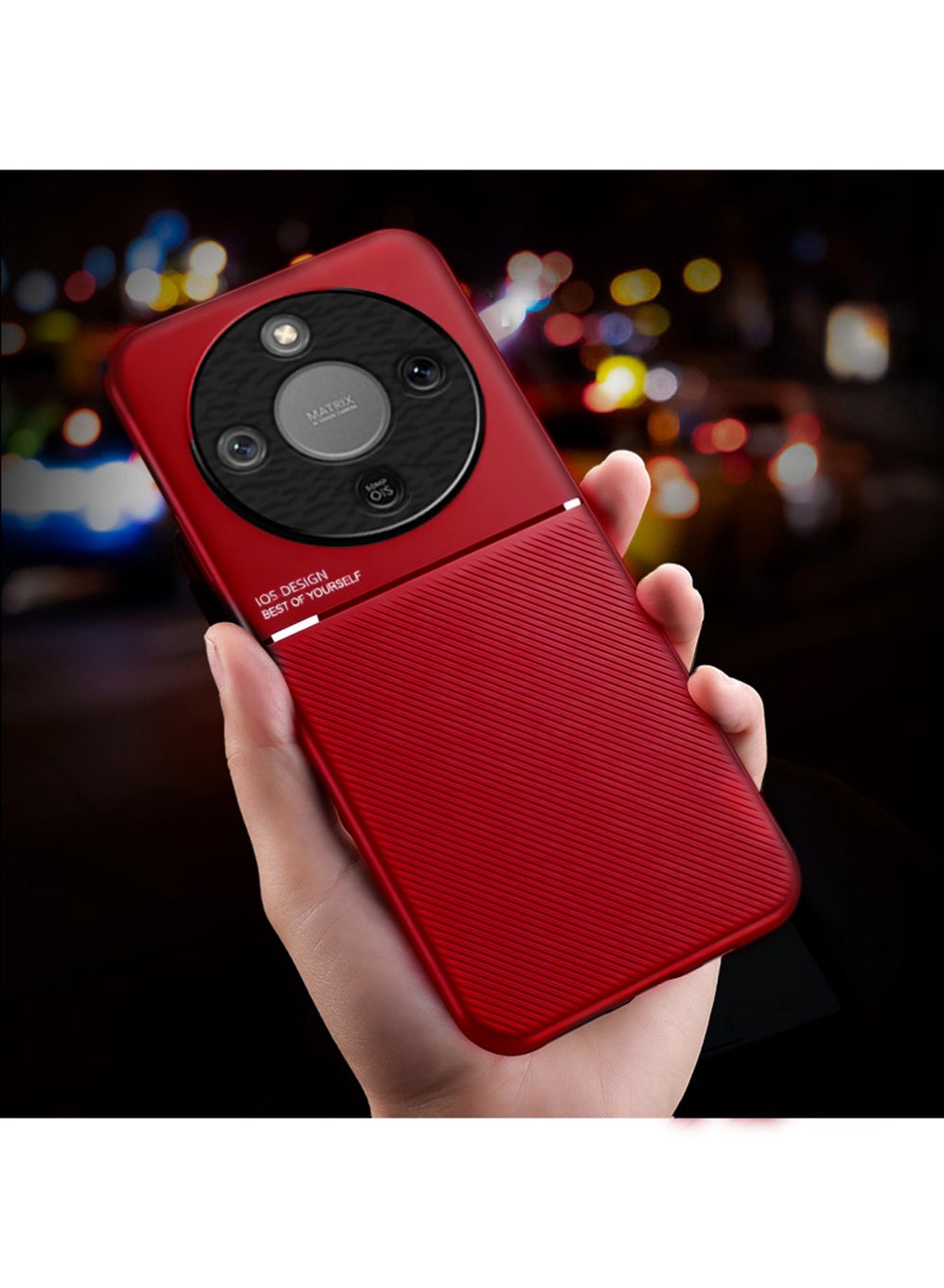Protective Case Cover For Honor X9d High End Business Light Luxury, Mobiles Accessories portector Protection Scratch-Resistant, Shockproof Slim Phone Case (Red)