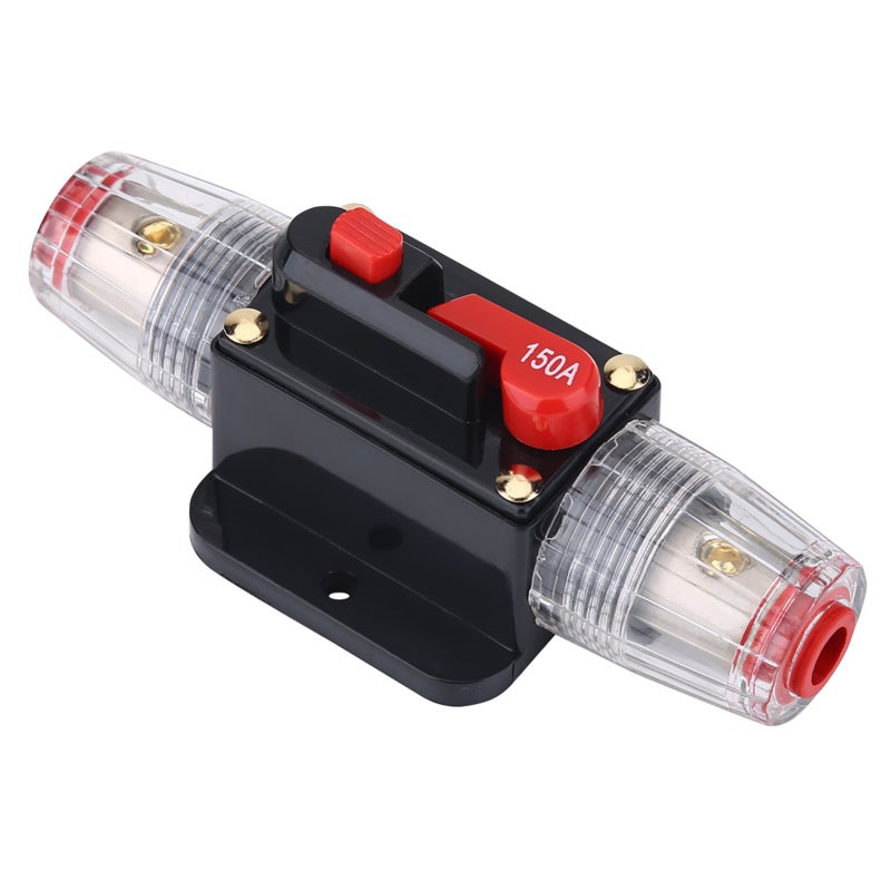 Car Audio Fuse Holder 150A Alloy Material High Conductivity - High Temperature Resistance Flat Tube Fuse for Overload Protection of Car Stereo Video System - Image 1