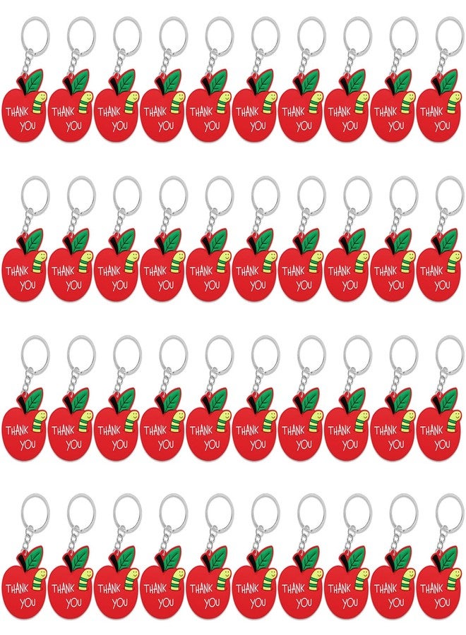 CiciBear 40 Pack Thank You Themed Red Apple Keychains Party Decoration for Guests, Fruit Themed Party, Baby Shower, School Party, Kids Birthday - Image 1
