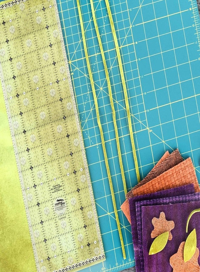 كريتيف جريدز مسطرة خياطة من Creative Grids بتصميم Charming Itty-Bitty Eights مقاس 5 بوصة × 15 بوصة - CGRPRG3 - صُنعت في الولايات المتحدة الأمريكية، مزودة بمقبض مانع للانزلاق، مناسبة للخياطة والحرف اليدوية والترقيع، لقياس وقطع القماش - Image 2