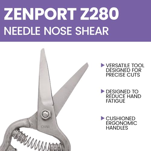 Zenport مقص زينبورت Z280 ذو الأنف المدبب، عنب، 8 إنش، مصنوع من الفولاذ المطروق الثقيل، شفرة منحنية - Image 4