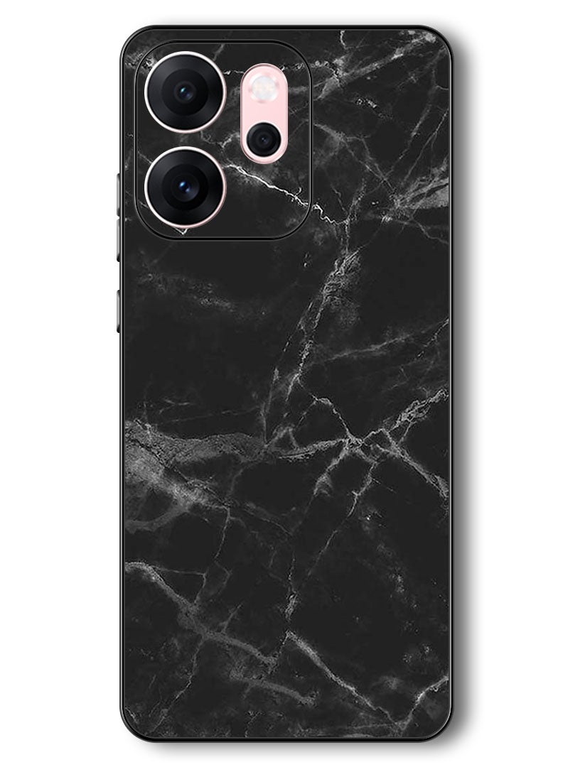 Theodor Case Compatible with Oppo Reno 14 F 6.57 Inch Protection Shockproof Bumper Cover Black Marble - Image 1