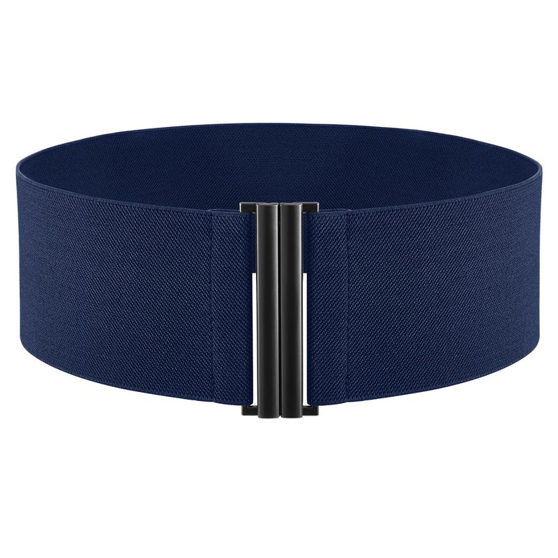 TOURZOO Elastic Belt for Women Wide Waist Corset Belt Cinch Belt Vintage Stretchy Waistband for Dresses,Blue,Large - Image 1