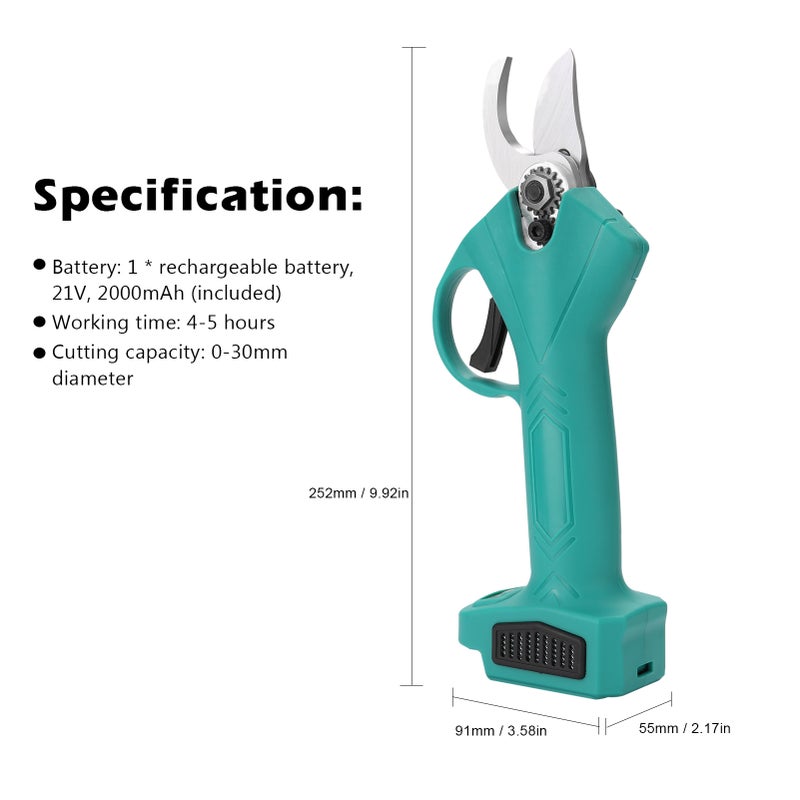 21V Cordless Electric Pruner Pruning Shear Efficient Fruit Tree Bonsai Pruning Branches Cutter Landscaping Tool - Image 4