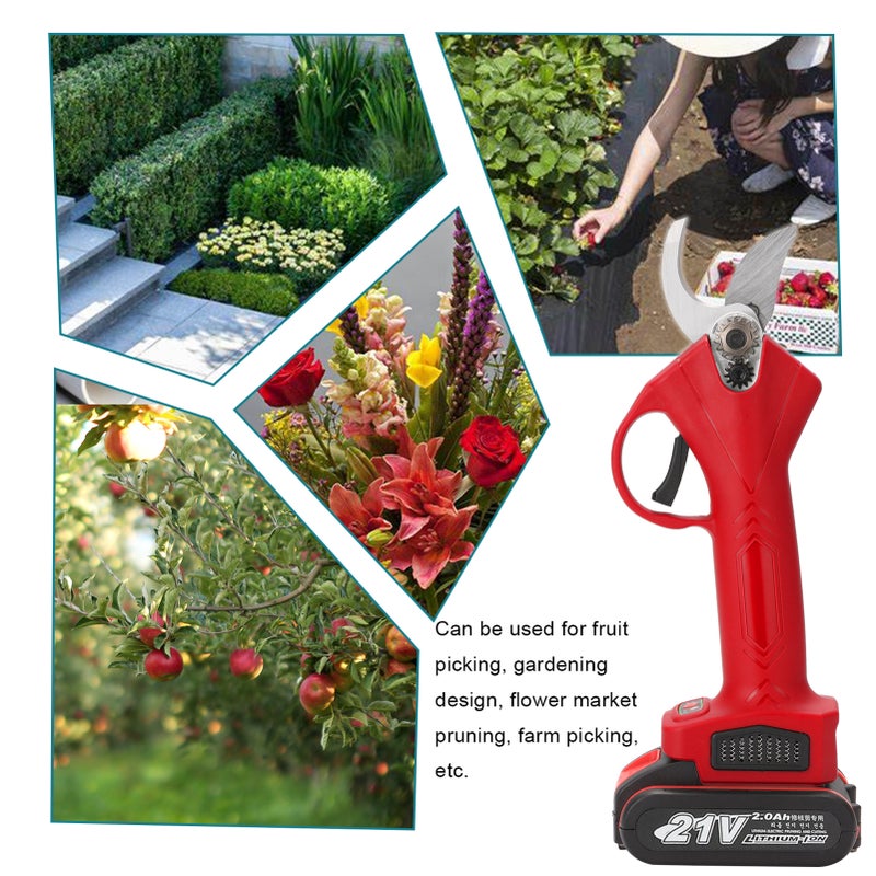 21V Cordless Electric Pruner Pruning Shear Efficient Fruit Tree Bonsai Pruning Branches Cutter Landscaping Tool - Image 5