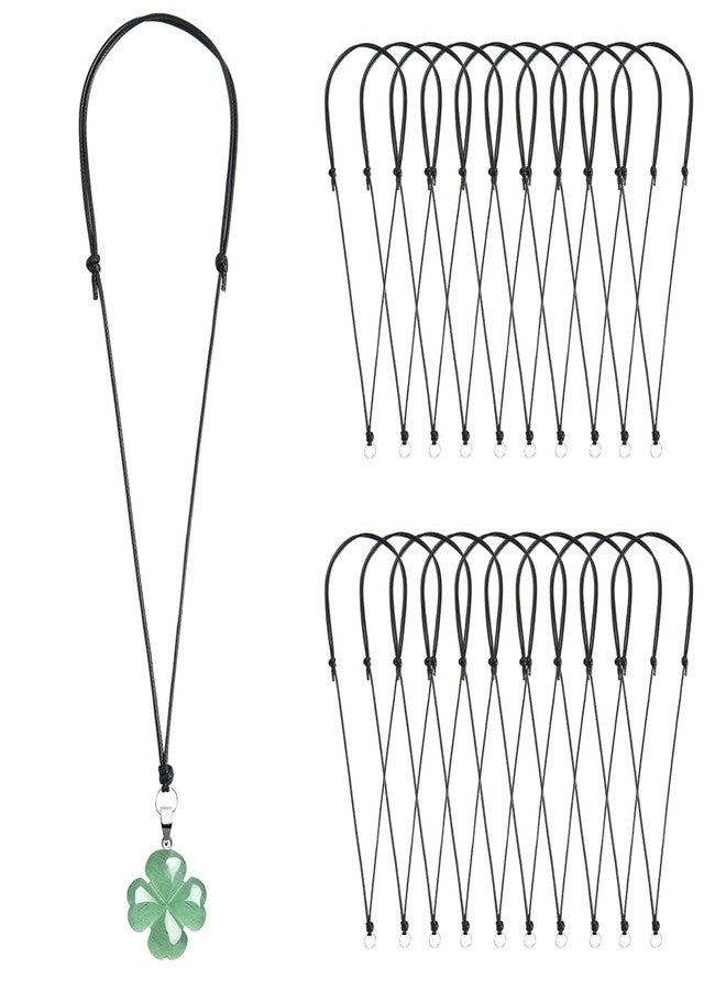 FANASY 20 Pcs Rope Necklace Cord Rope Adjustable Knotted Handmade Craft Choker with Metal Ring for Hanging Pendants Rope, 16-28 Inches（Style 1） - Image 1