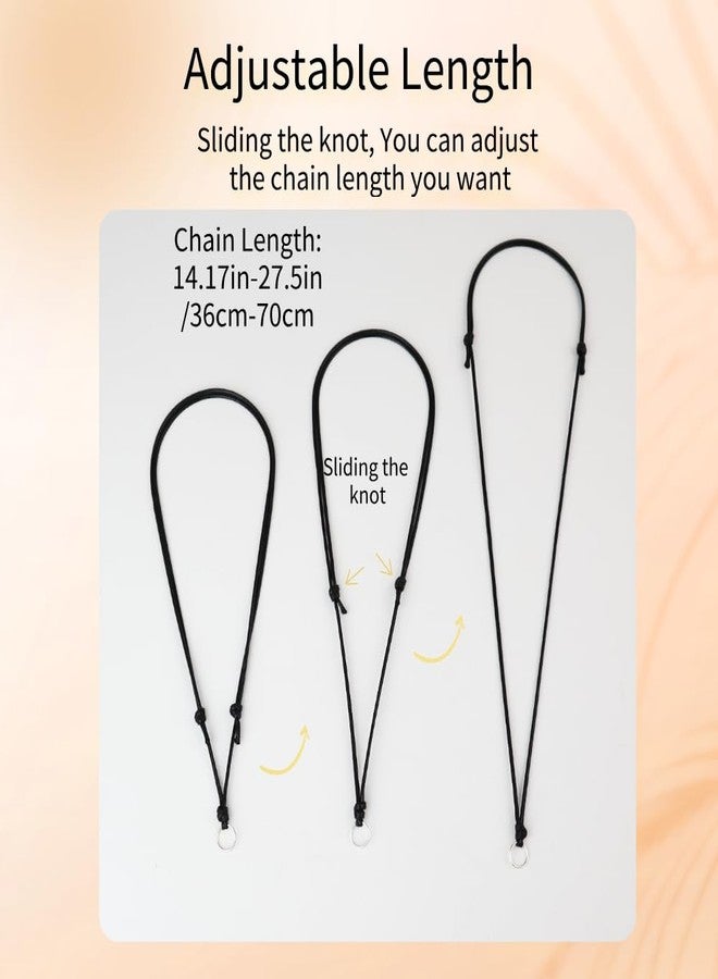 FANASY 20 Pcs Rope Necklace Cord Rope Adjustable Knotted Handmade Craft Choker with Metal Ring for Hanging Pendants Rope, 16-28 Inches（Style 1） - Image 2