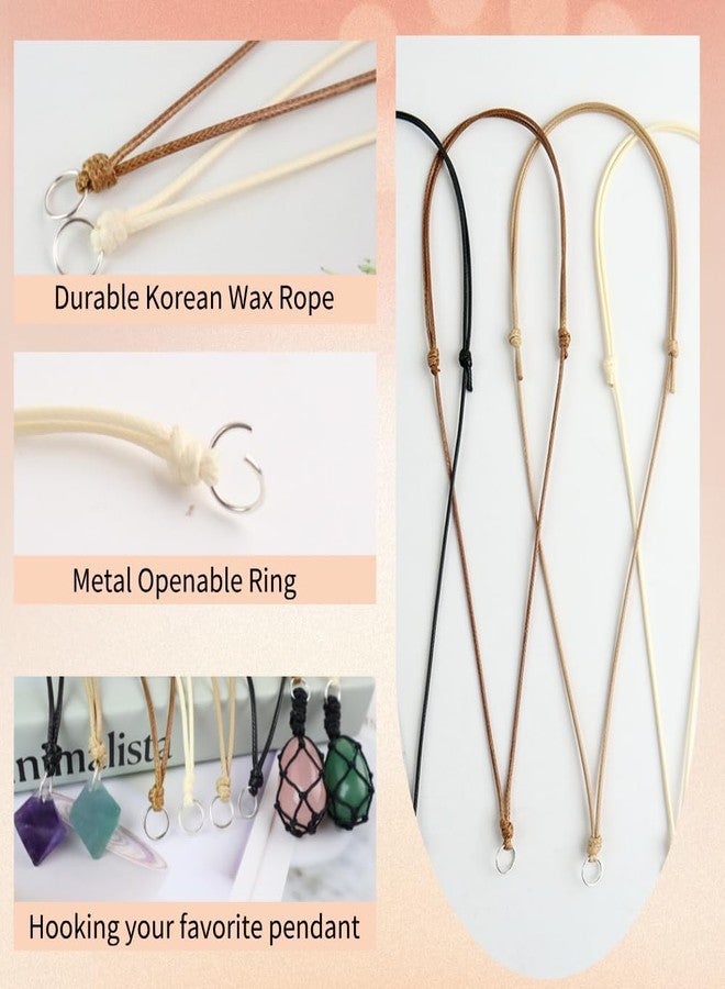 FANASY 20 Pcs Rope Necklace Cord Rope Adjustable Knotted Handmade Craft Choker with Metal Ring for Hanging Pendants Rope, 16-28 Inches（Style 1） - Image 3