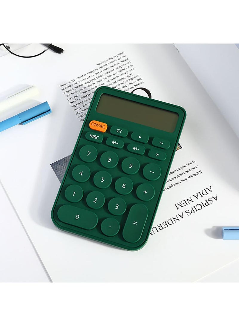 Sweet seven آلة حاسبة مكتبية كبيرة العرض 12 رقم - مثالية للمكتب والمدرسة والمنزل والأعمال - وضع السكون التلقائي - أخضر - Image 1