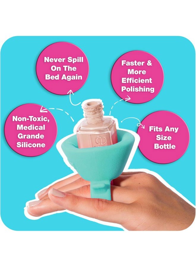 Tweexy Wearable Nail Polish Holder Ring - Ideal Gift for Teenage Girls - Nail Polish Holder Stand for Manicure & Pedicure, Fingernail Painting - Nail Polish Accessories (Spa Green) - Image 3