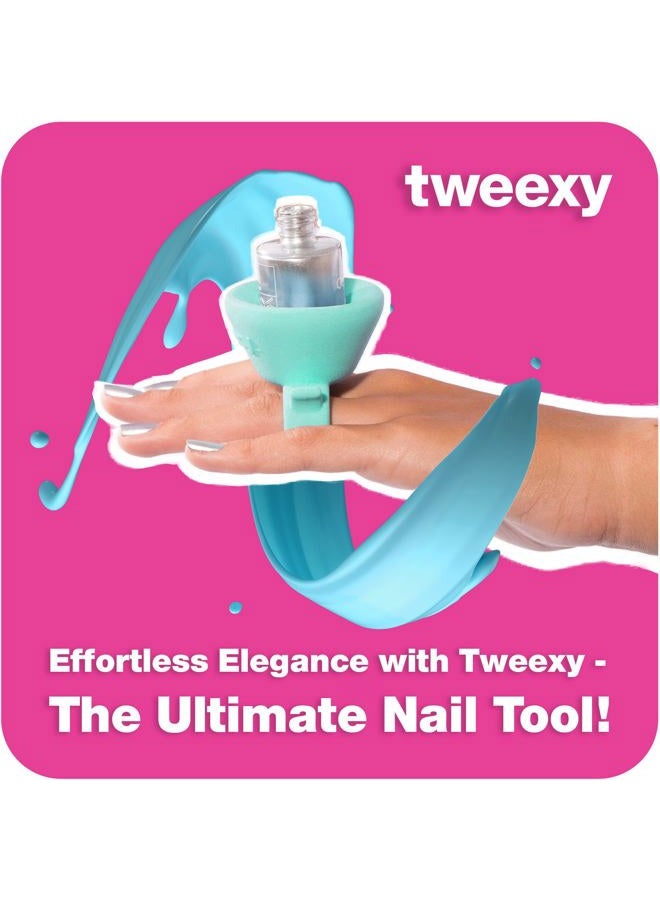 Tweexy Wearable Nail Polish Holder Ring - Ideal Gift for Teenage Girls - Nail Polish Holder Stand for Manicure & Pedicure, Fingernail Painting - Nail Polish Accessories (Spa Green) - Image 5
