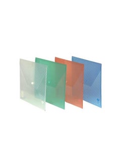 COMIX C330 Transparent Snap Fastener Document Envelope Striped Pattern 10-Piece BYBIC23 