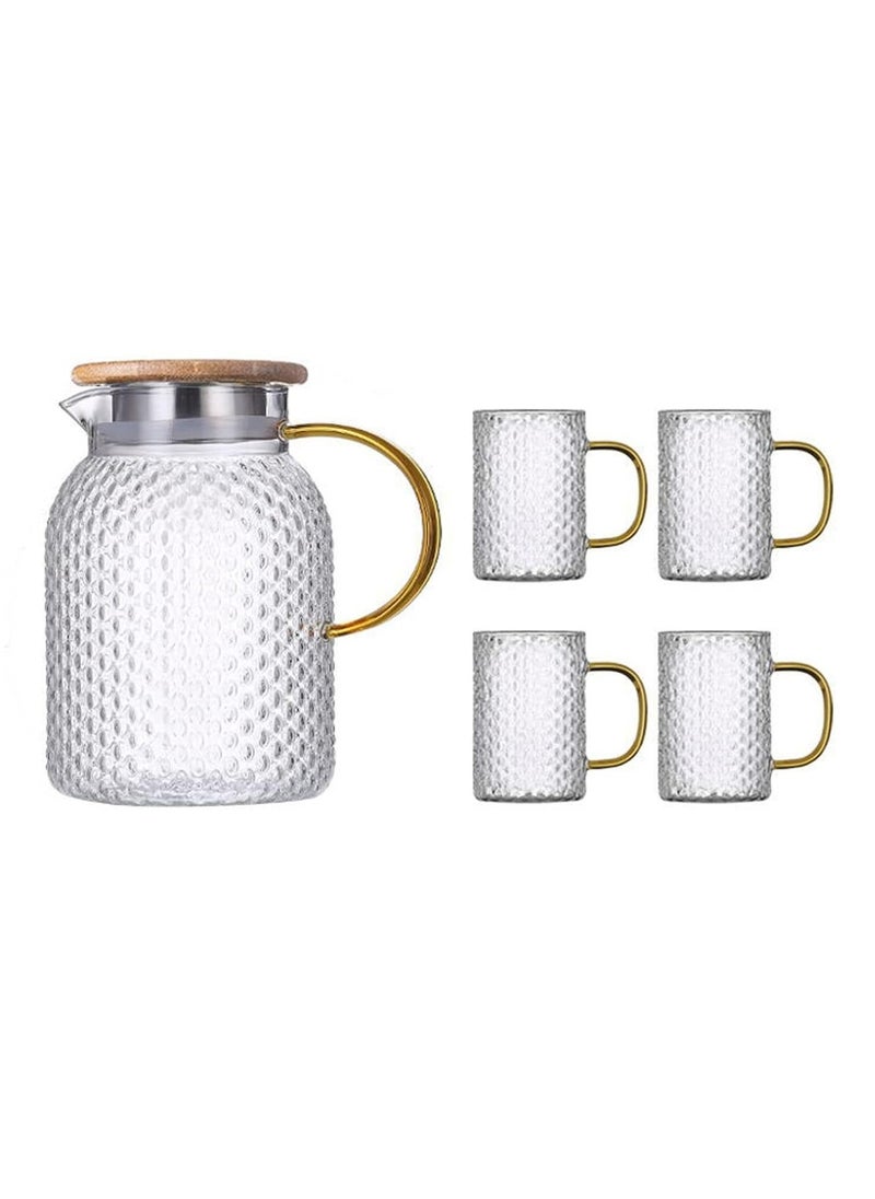 High-Temperature Resistant 1800ml Glass Water Pitcher Set: Modern Carafe with Adjustable Lid & 4 Clear 350ml Glasses for Hot and Cold Beverages - pzsku/Z254F2D7EF9FE476C37ACZ/45/_/1725802486/7ef068ad-d88b-4828-9e95-5662cb5152e2