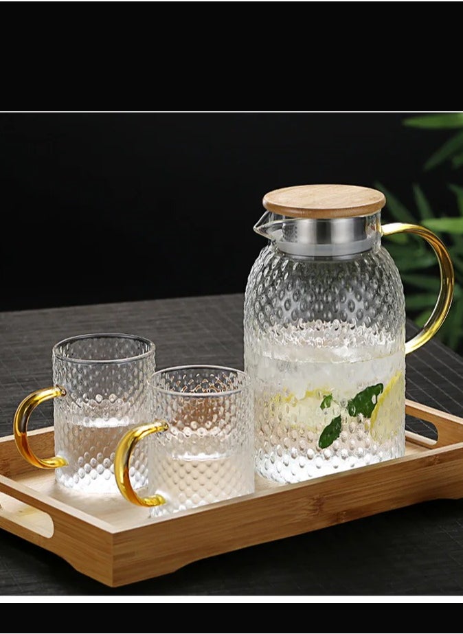 High-Temperature Resistant 1800ml Glass Water Pitcher Set: Modern Carafe with Adjustable Lid & 4 Clear 350ml Glasses for Hot and Cold Beverages - pzsku/Z254F2D7EF9FE476C37ACZ/45/_/1725802487/d019862e-7027-49d6-8163-3fe631fa6adc