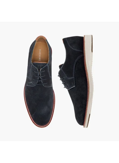 DUCHINI Men's Suede Derby Shoes with Lace-Up Closure