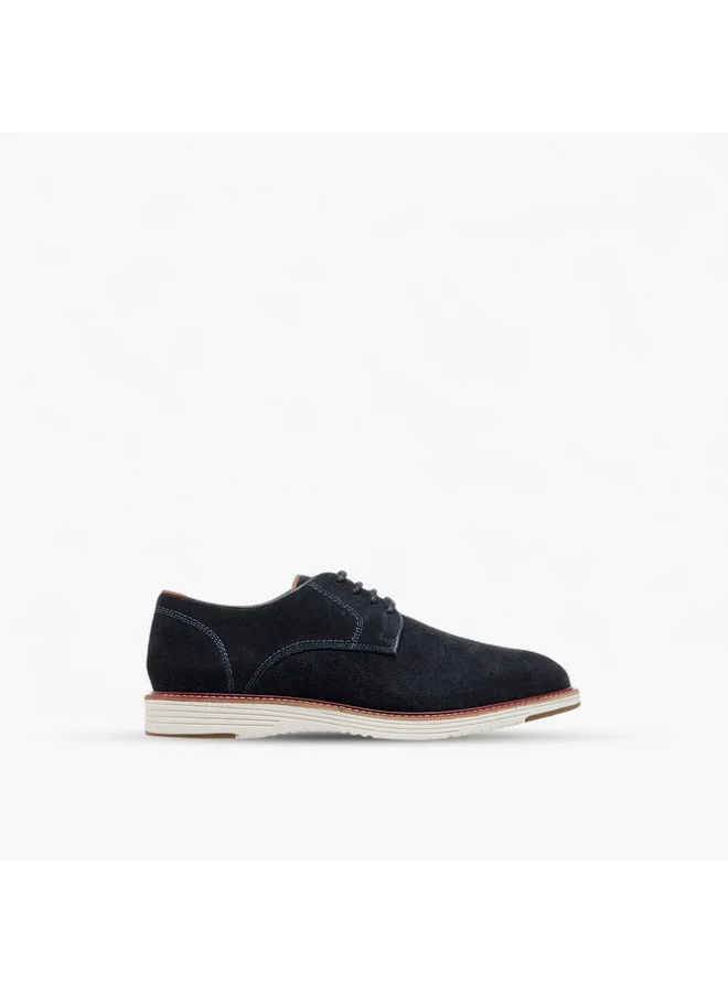 DUCHINI Men's Suede Derby Shoes with Lace-Up Closure