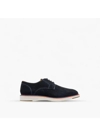 DUCHINI Men's Suede Derby Shoes with Lace-Up Closure