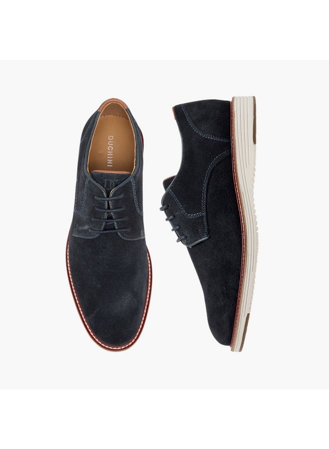 DUCHINI Men's Suede Derby Shoes with Lace-Up Closure - Image 3