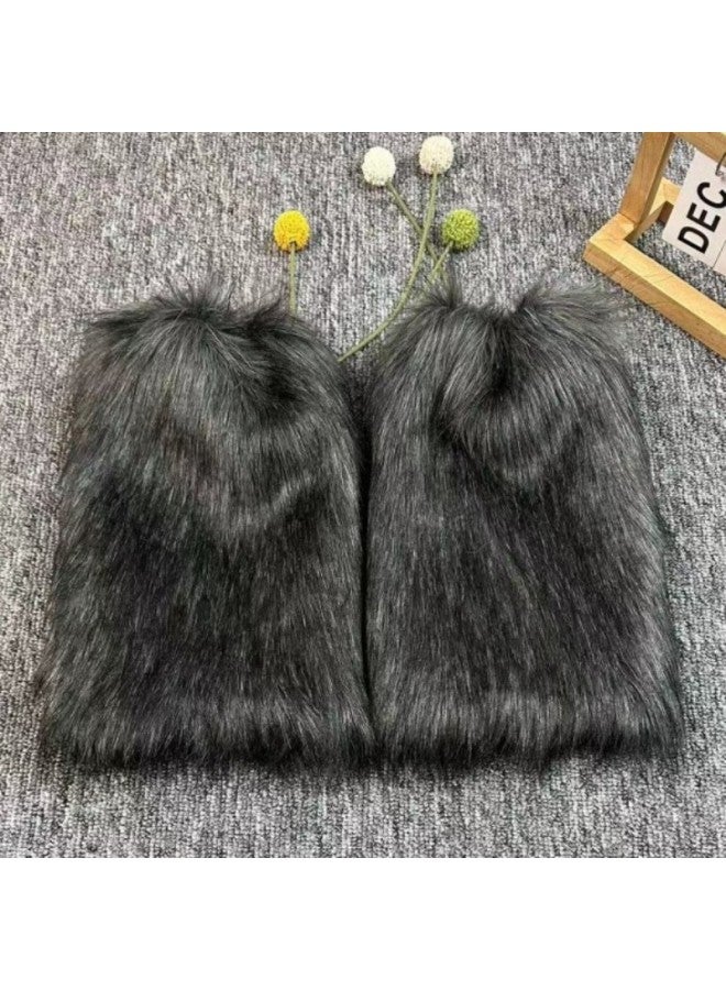 Imitation Fur Boot Set Fluffy Short Socks Fall/winter Plush Leg Set Long Versatile Fox Fur Shoe Set