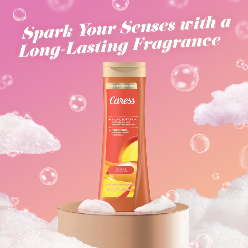 Caress Body Wash Mango & Almond Oil For Smooth And Rejuvenated Skin Body Soap 20 fl oz, Pack of 4 - Image 5