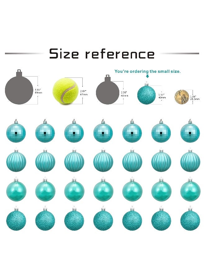 AUXO-FUN Small Size 28ct shatterproof Christmas Ball Ornaments in 4 Classic finishes for Christmas Tree Decoration (Turquoise Blue, 1.57â€œ Mini Size) - Image 5