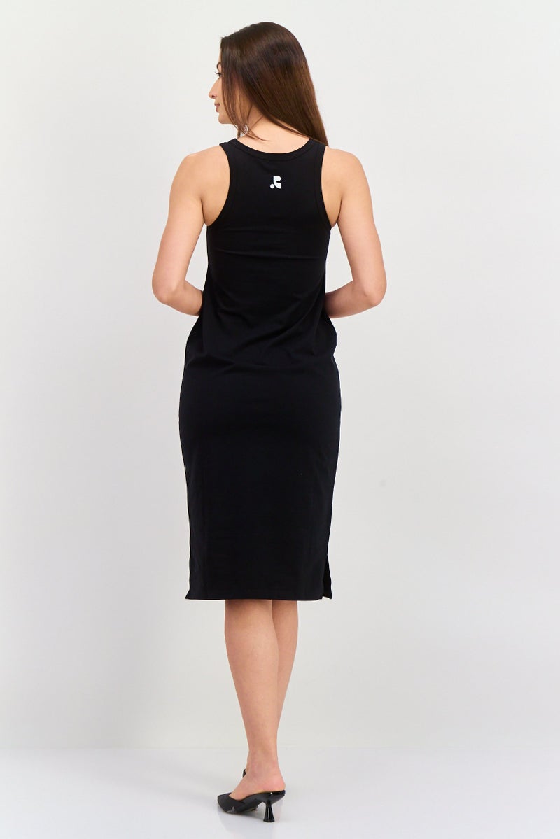 ESPRIT Esprit x Rest and Recreation Women Brand Logo Midi Dress, Black - Image 3