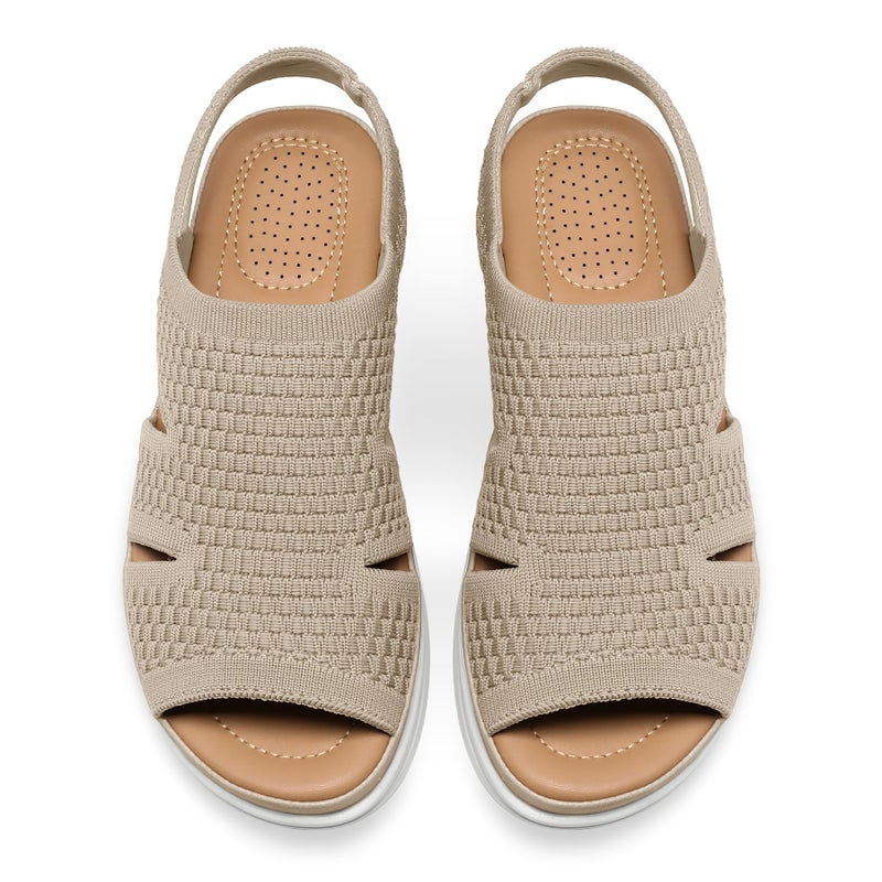 mysoft Womens Comfortable Walking Sandals Slip On Air Cushion Slingback Open Toe Platform Summer Shoes - Image 4
