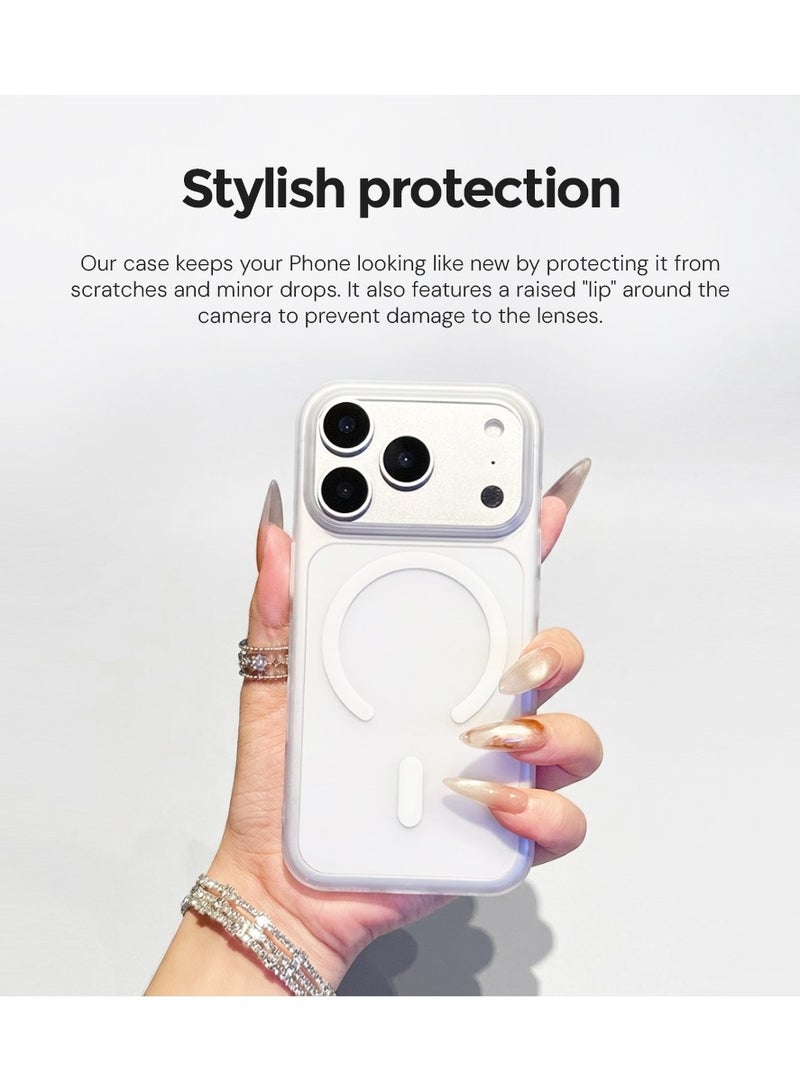 O Ozone Magnetic Matte Case for iPhone Air |Compatible with MagSafe|Military-Grade Shockproof Protection, Slim Anti-Scratch Hard Back Cover with Strong Magnet & Camera Protection – White - Image 5