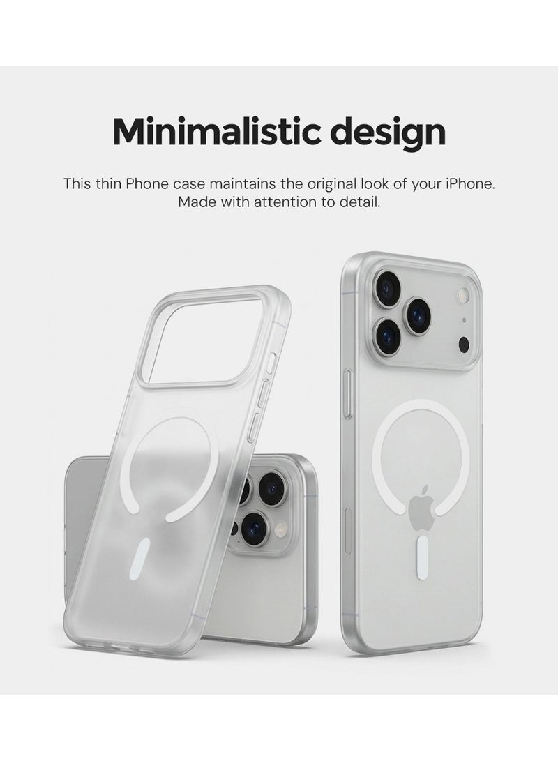 O Ozone Magnetic Matte Case for iPhone Air |Compatible with MagSafe|Military-Grade Shockproof Protection, Slim Anti-Scratch Hard Back Cover with Strong Magnet & Camera Protection – White - Image 3