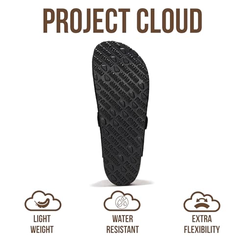 Project Cloud Mens Clogs - 100% Full Grain Genuine Leather Clogs for Men with Memory Foam Insole and Arch Support Natural Cork Footbed - Non Slip Mules Mens Slippers (Brooklyn, BLKSUEDE, 10.5) - Image 5