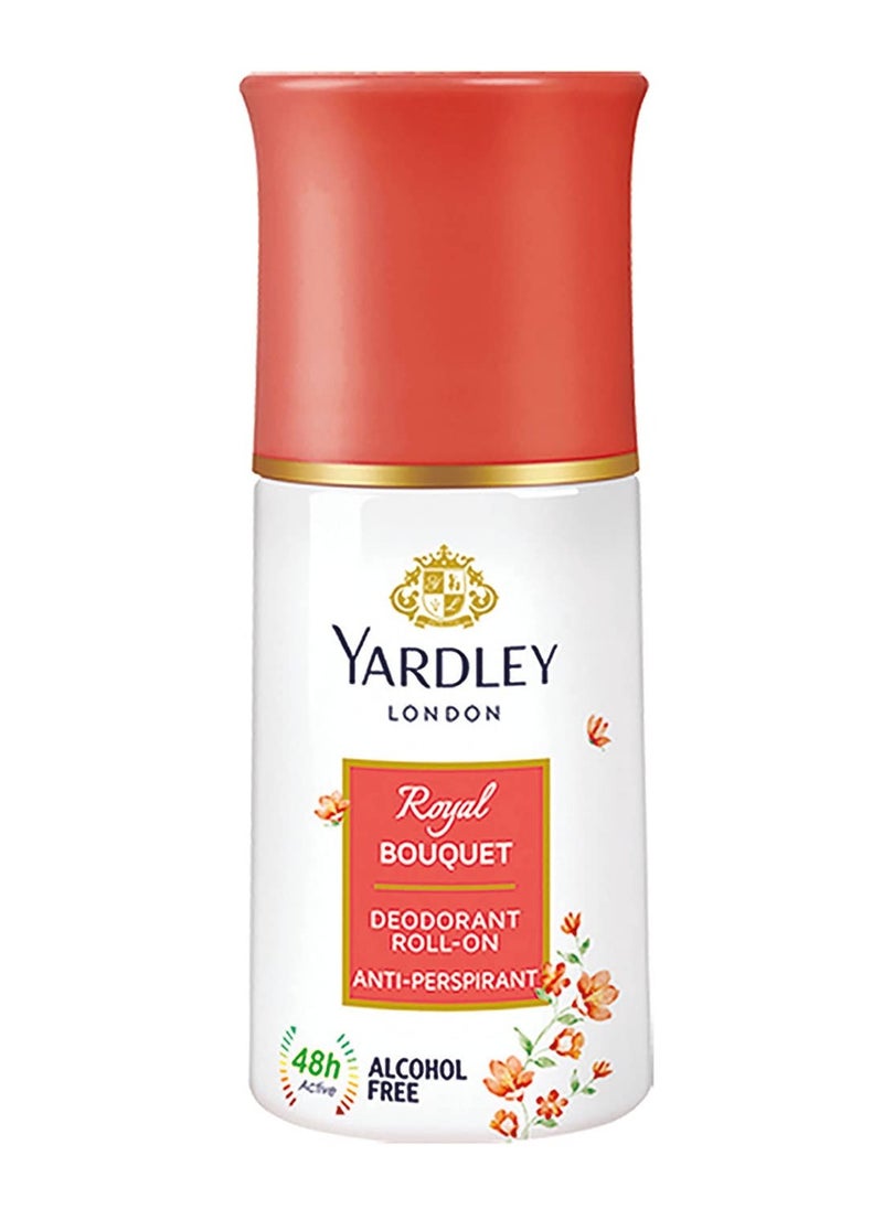 Yardley Yardley London Royal Bouquet Anti-Perspirant Deodorant Roll-On Body Deodorant Roll-On For Women 48-Hour Active Sweat Protection Alcohol-Free 50ml  - Image 1