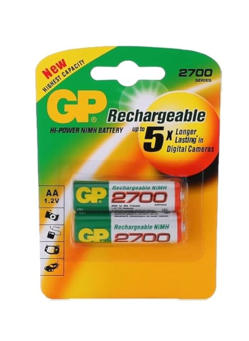 GP Batteries AA Rechargeable Battery 1.2V 2700mAh - Pack of 2  - Image 3