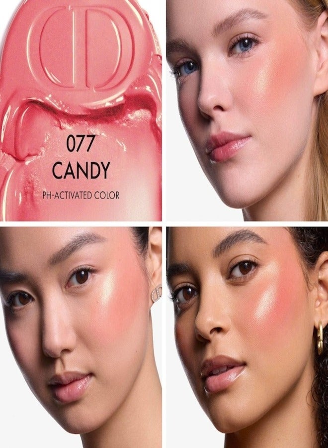 Dior Addict DIOR Rosy Glow Blush Stick 077 Candy - A Pearlescent Bubblegum Pink Cream Blush for a Natural Flush – 6g | Hydrating, Buildable Color with Radiant Glow Finish  - Image 2