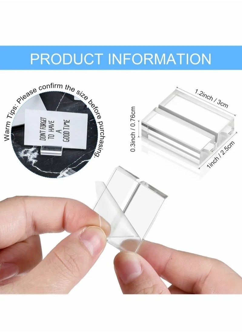 MIXDE Acrylic Stand, Card Holder Desk Number, Holds 1.2 Inch Card Holder Clear Card Display Holder for Dining Table Shop Office Wedding Photo Painting Business Card Holder (12 Pieces)  - Image 3