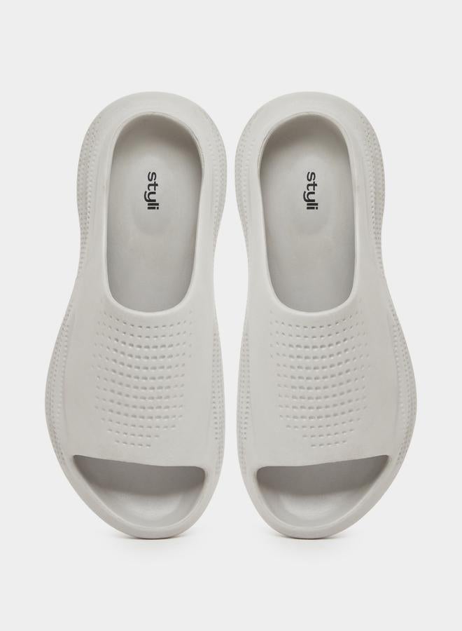 Styli Styli Perforated Open Toe Slip-On Slides  - Image 5