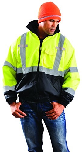 OccuNomix LUX-ETJBJR-BY3X Classic Three-Way Black Bottom Bomber Jacket, Class 3, ANSI Polyester, 3X-Large, Yellow - Image 3