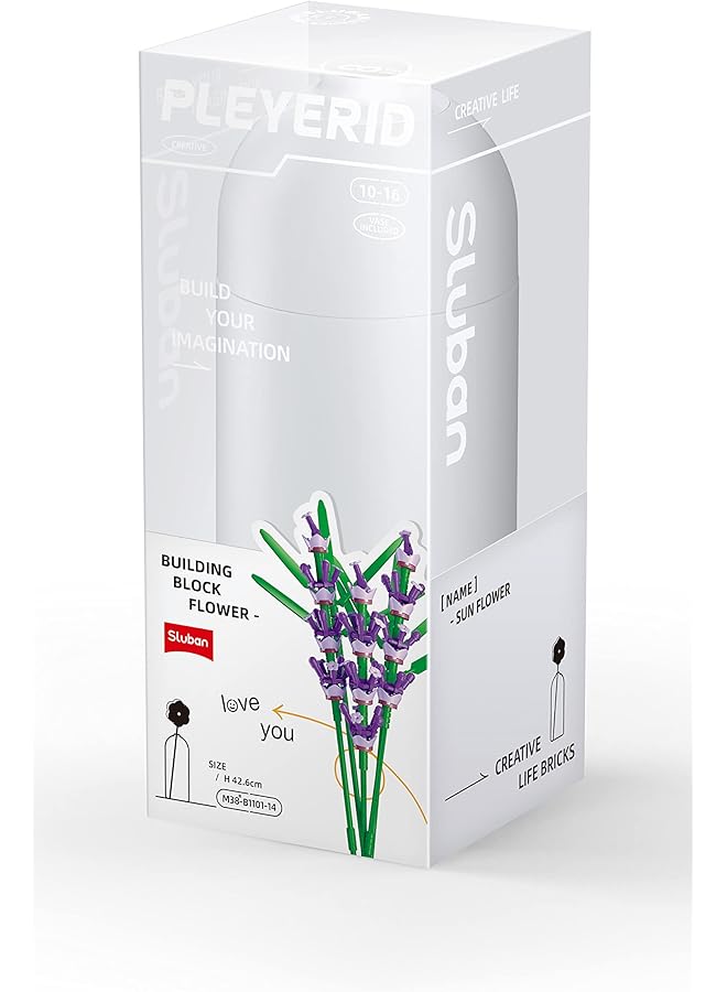 erorex Flower Vase Building Kit A Unique Flower Container With 242 Pcs And Lavender Flowers - Image 5