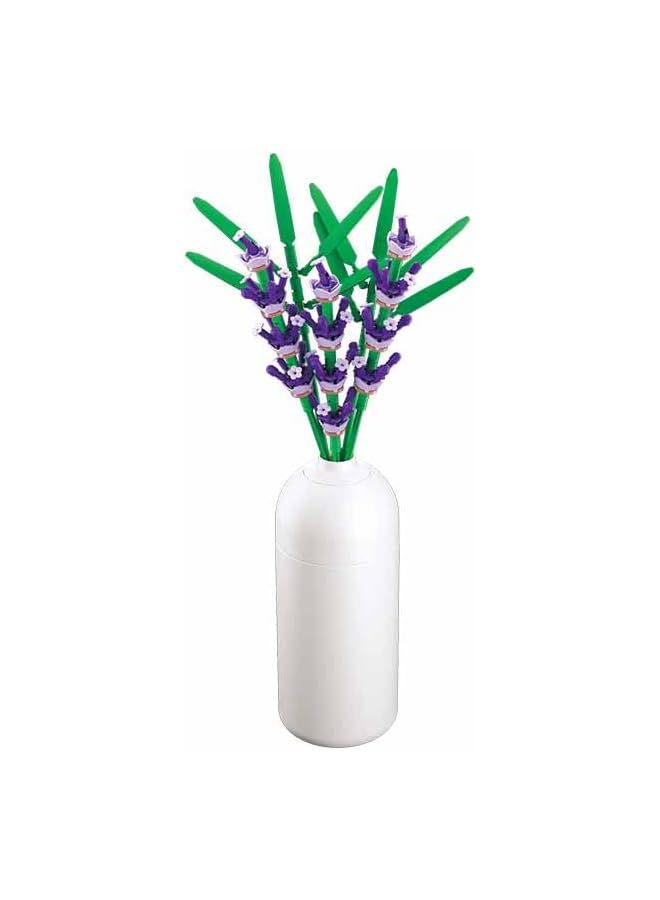 erorex Flower Vase Building Kit A Unique Flower Container With 242 Pcs And Lavender Flowers - Image 1