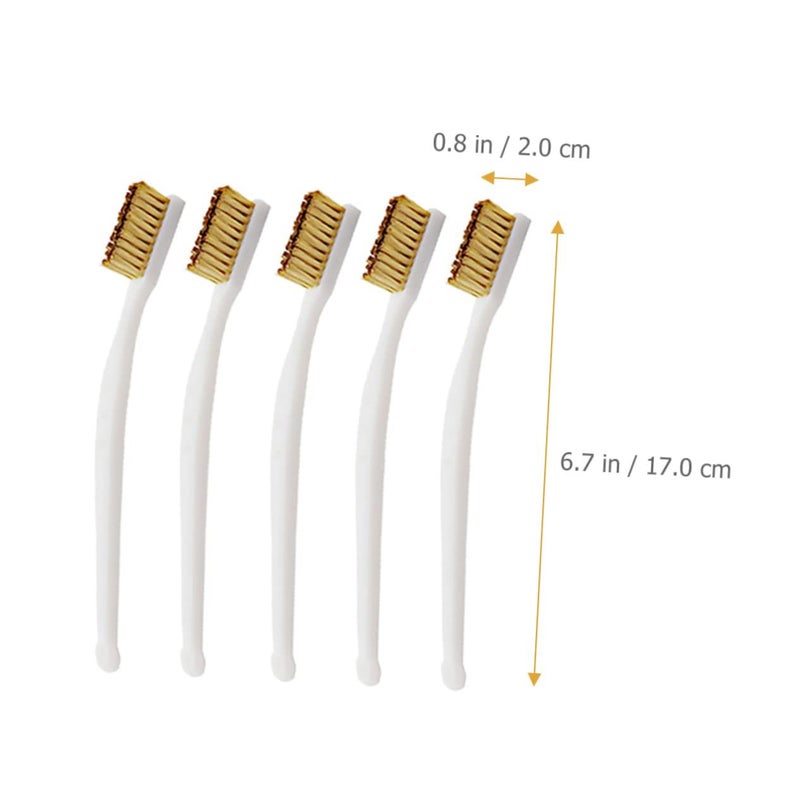 5Pcs Copper Wire Brushes with Long Handles for Welding Slag Rust Metal Cleaning Machinery Maintenance - Image 4