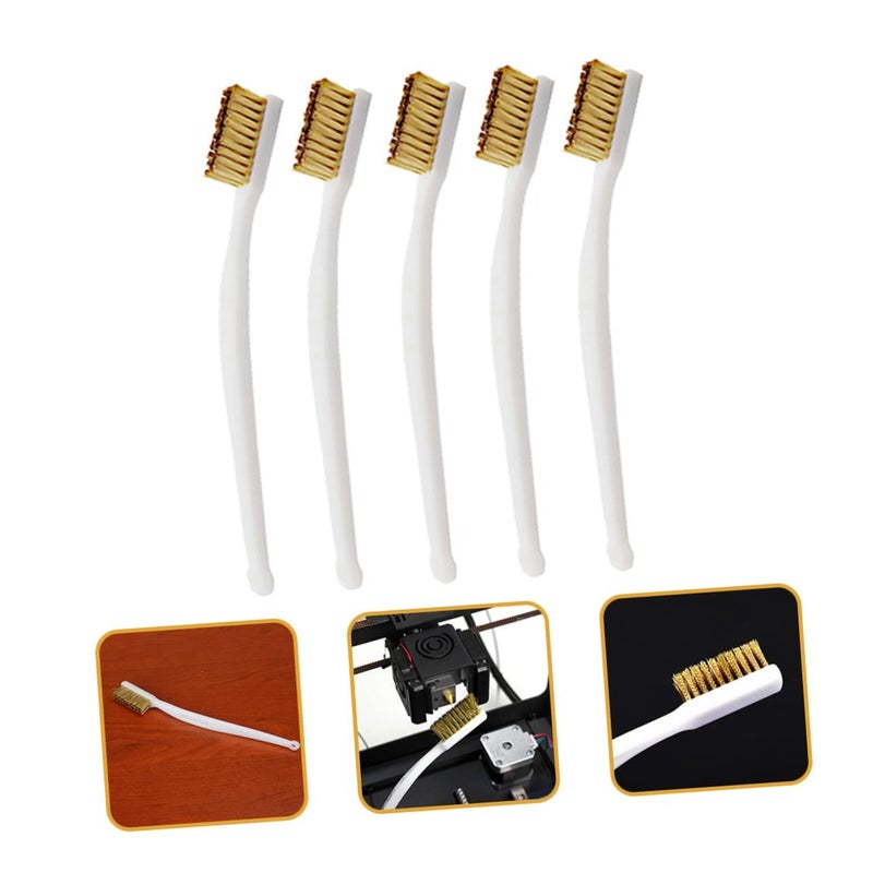 5Pcs Copper Wire Brushes with Long Handles for Welding Slag Rust Metal Cleaning Machinery Maintenance - Image 5