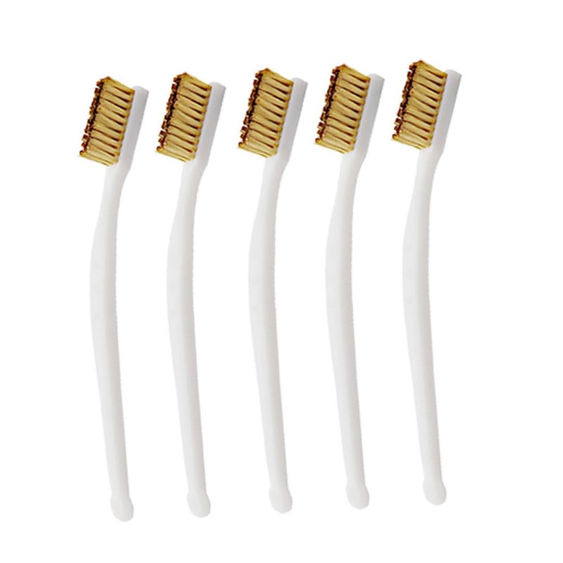 5Pcs Copper Wire Brushes with Long Handles for Welding Slag Rust Metal Cleaning Machinery Maintenance - Image 2