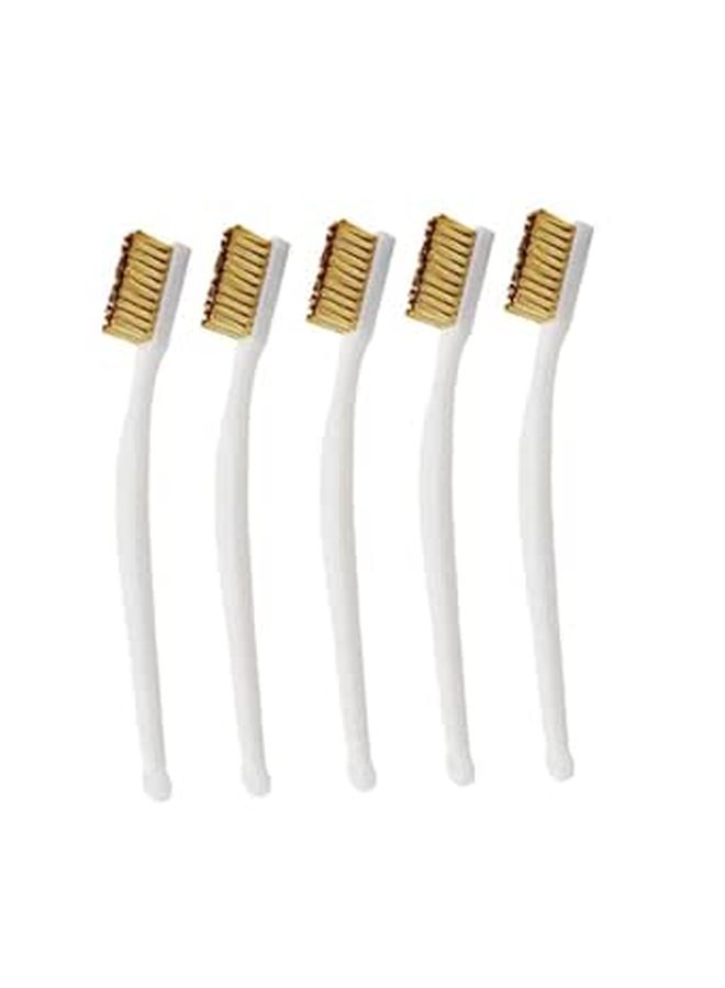 5Pcs Copper Wire Brushes with Long Handles for Welding Slag Rust Metal Cleaning Machinery Maintenance - Image 1