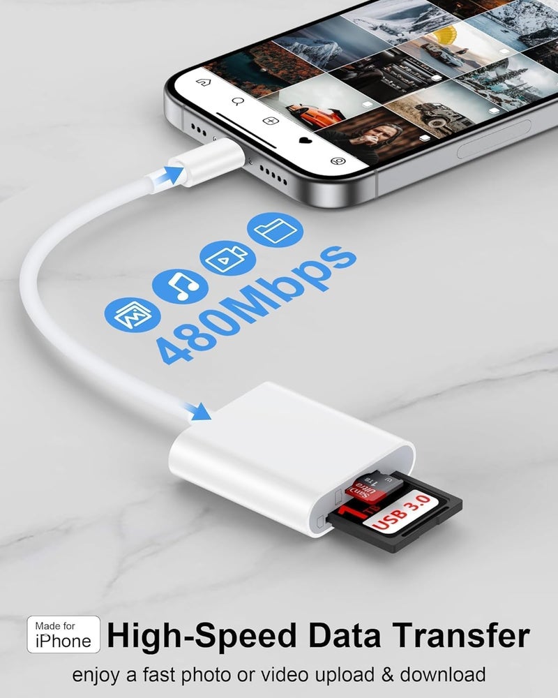 AILKIN SD Card Reader Type C for iPhone 17/17Pro16e/16Pro/15Pro, Macbook, iPad Pro, USB C Micro SD Card Reader Dual Slot 3.0 High Speed Trail Camera Memory Card Adapter for Android Samsung S25, Plug and Play - Image 5