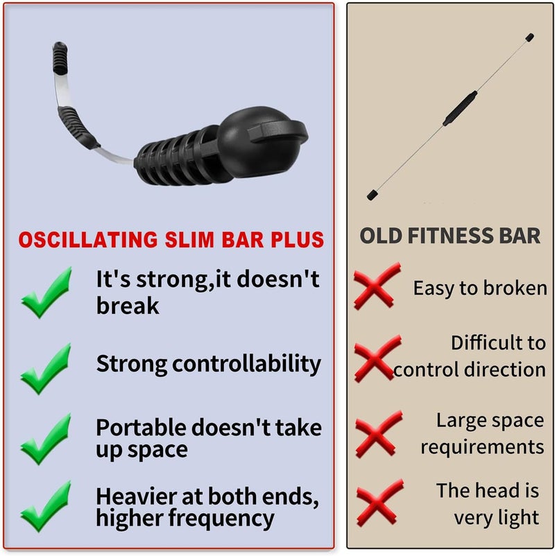 OSCILLATING SLIM Fitness Bar for Workout,Elastic Exercise Bar, Vibration Weight Stick,Body Physical Therapy,Core Strength Training,Arm Shoulder Stretch At Home Gym. - Image 4