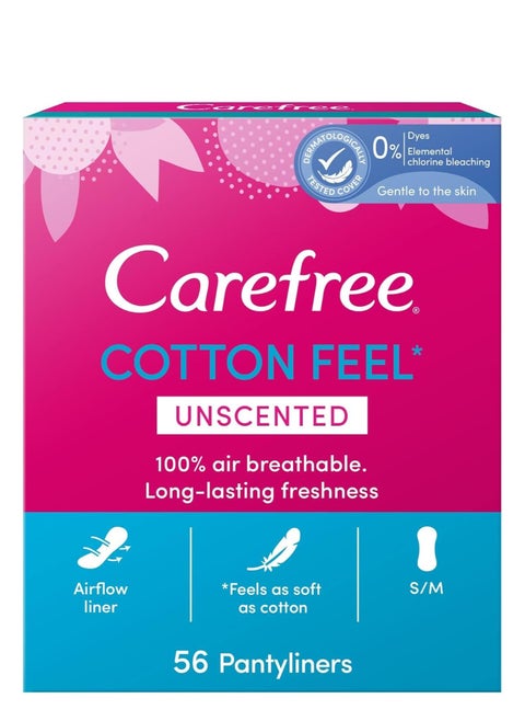 Carefree Cotton Extract Breathable Panty Liners - Pack of 58