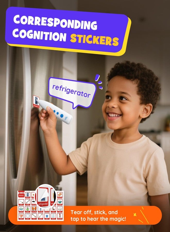 TEKFUN Learning Poster Set for Toddlers 1-3 with Talking Pen,9 Big Interactive Educational Wall Charts with 6 Stickers, Screen-Free Letter & Word Learning for Homeschooling & Preschool Classroom - Image 3
