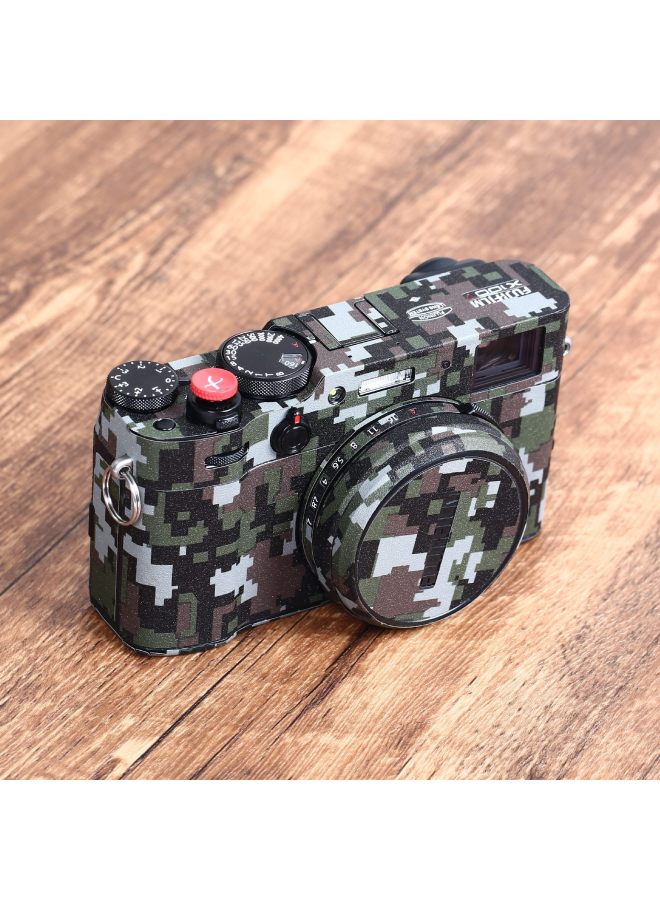 Backpacker Suitable For Fuji X100V Camera Sticker Full Package Protective Film Micro Single Color Change Film Body Full Package-Color:X100v Special Hot Shoe Cover Silver X Mark  - Image 2