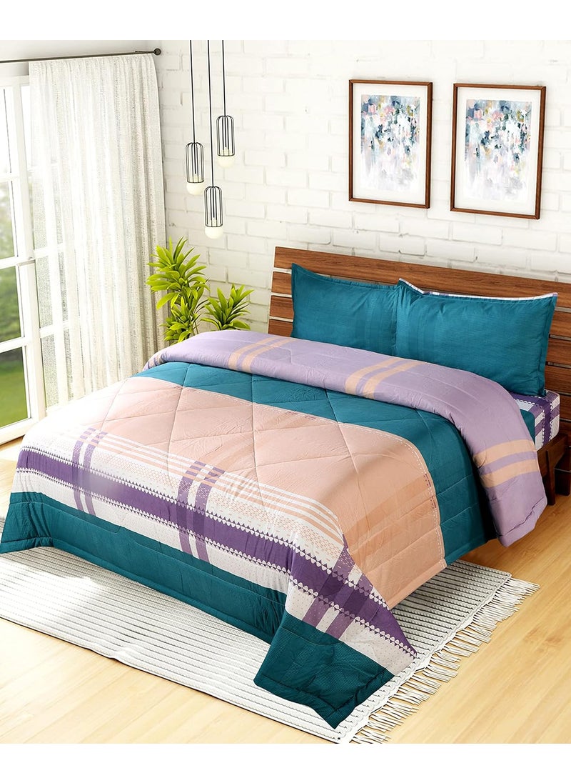 FLOATING DREAMS FLOATING DREAMS 220 TC Glace Cotton AC Comforter Set King Size Double Bed with 1 Flat bedsheet Two King Pillow Covers 4 Pieces Bedding Set  - Image 2