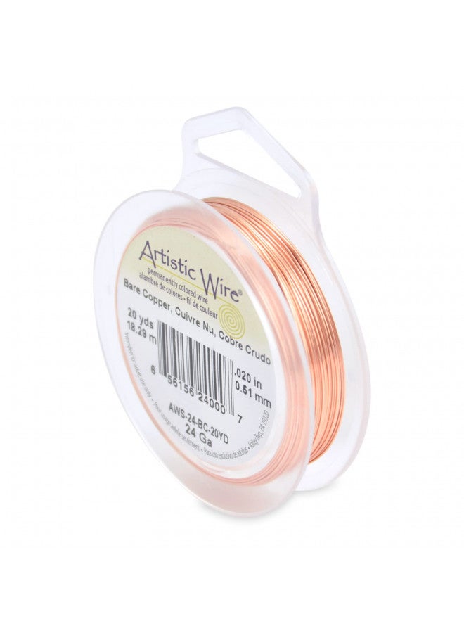 Artistic Wire 24 Gauge Bare Copper Craft Jewelry Wrapping Wire, 20 yd - Image 1